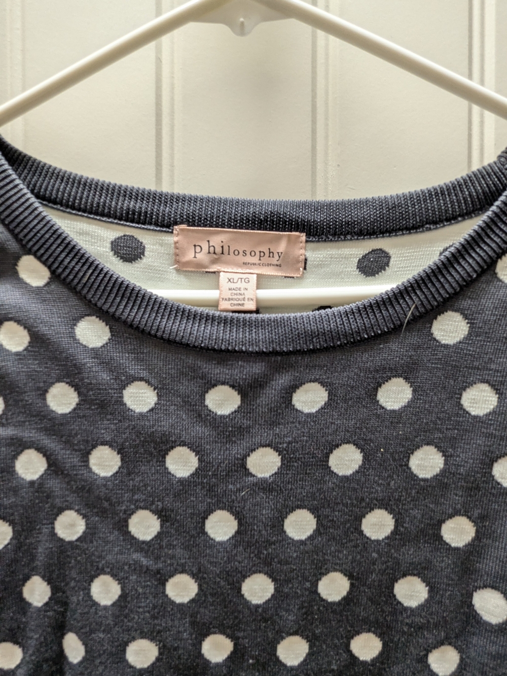 Philosophy Polka Dot Crewneck Sweater - Black & Cream
